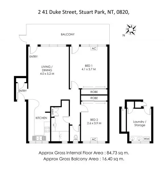 Floorplan of Homely unit listing, 2/41 Duke Street, Stuart Park NT 820