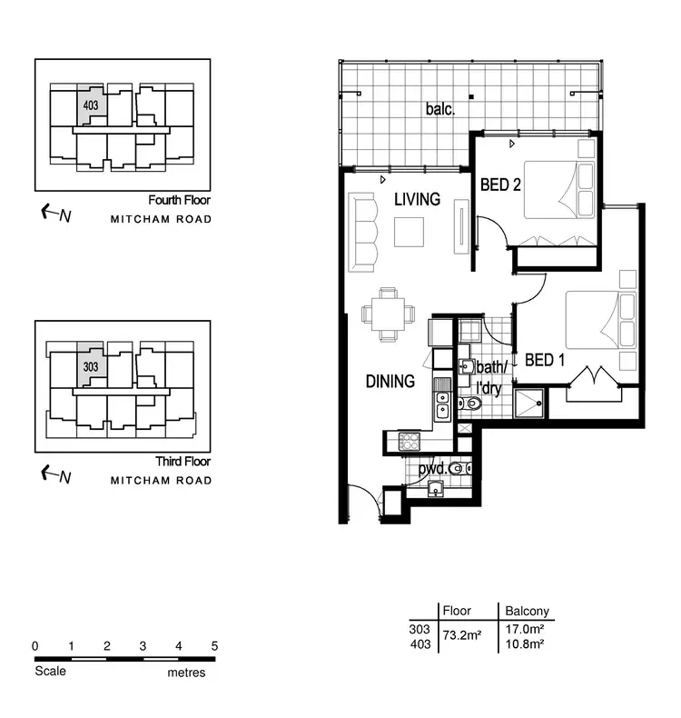 Floorplan of Homely apartment listing, 403/339 Mitcham Road, Mitcham VIC 3132