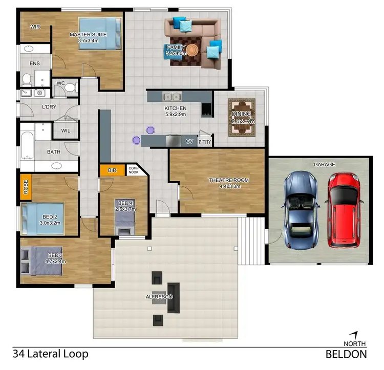 Floorplan of Homely house listing, 34 Lateral Loop, Beldon WA 6027