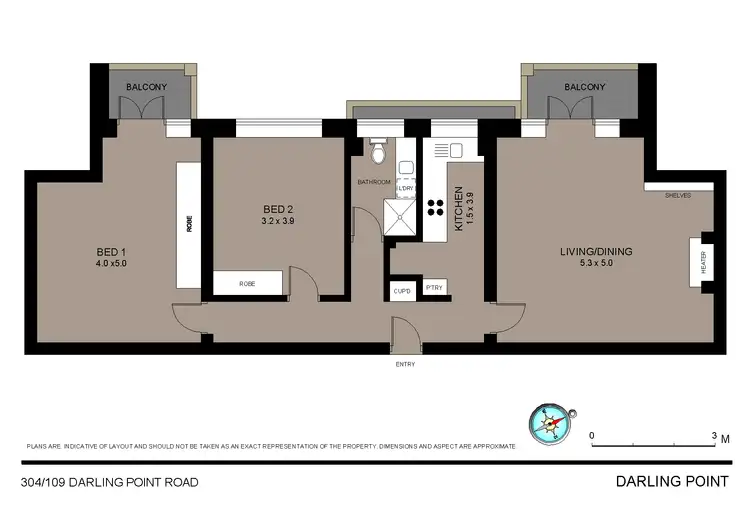 Floorplan of Homely apartment listing, 304/109 Darling Point Road, Darling Point NSW 2027