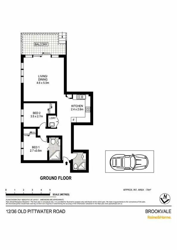 Floorplan of Homely unit listing, 12/36 Old Pittwater Road, Brookvale NSW 2100