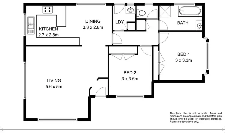 Floorplan of Homely unit listing, 1/33 Katoomba Crescent, Rosetta TAS 7010