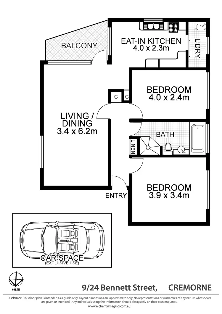 Floorplan of Homely apartment listing, 9/24 Bennett Street, Cremorne NSW 2090