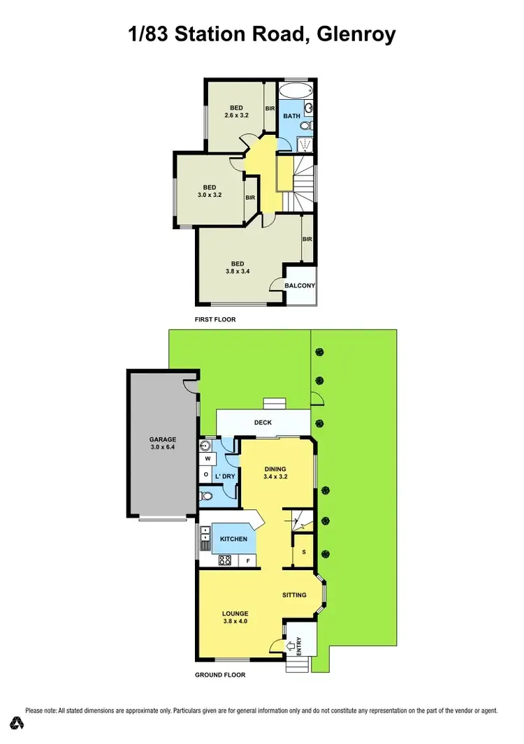 Floorplan of Homely townhouse listing, 1/83 Station Road, Glenroy VIC 3046
