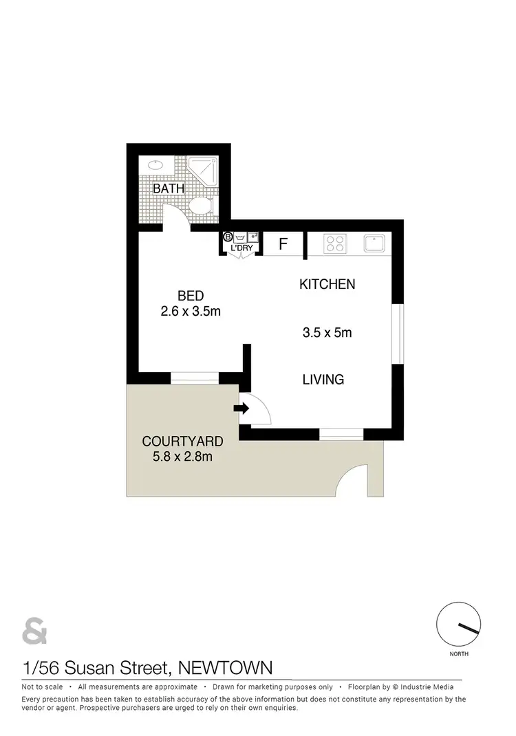 Floorplan of Homely studio listing, 1/56 Susan Street, Newtown NSW 2042