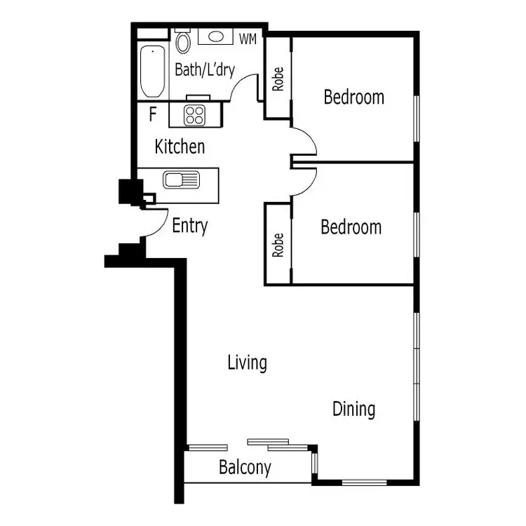 Floorplan of Homely apartment listing, 208/416 St. Kilda Road, Melbourne VIC 3004