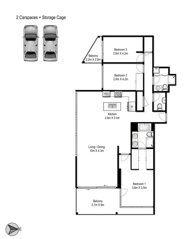 Floorplan of Homely apartment listing, 1903/45 Bowman Street, Pyrmont NSW 2009
