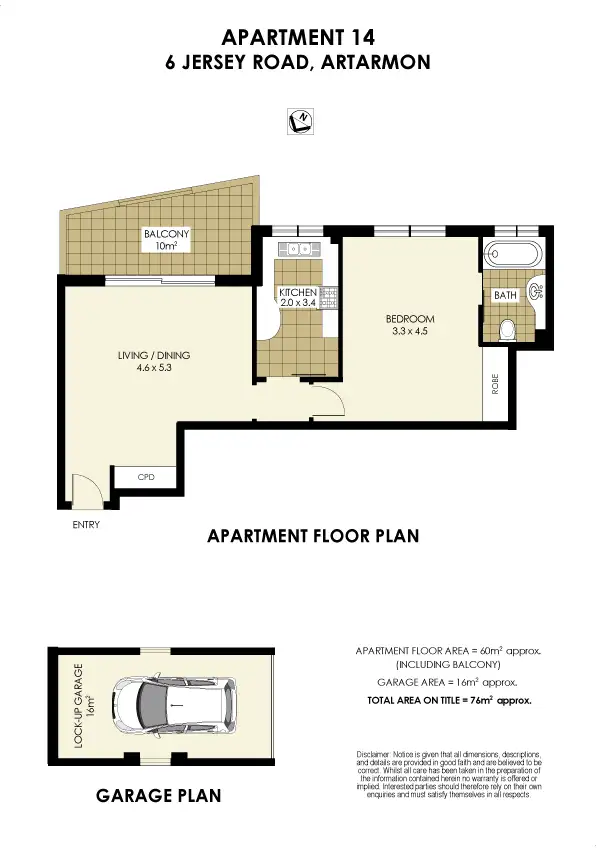 Floorplan of Homely unit listing, 14/6 Jersey Road, Artarmon NSW 2064