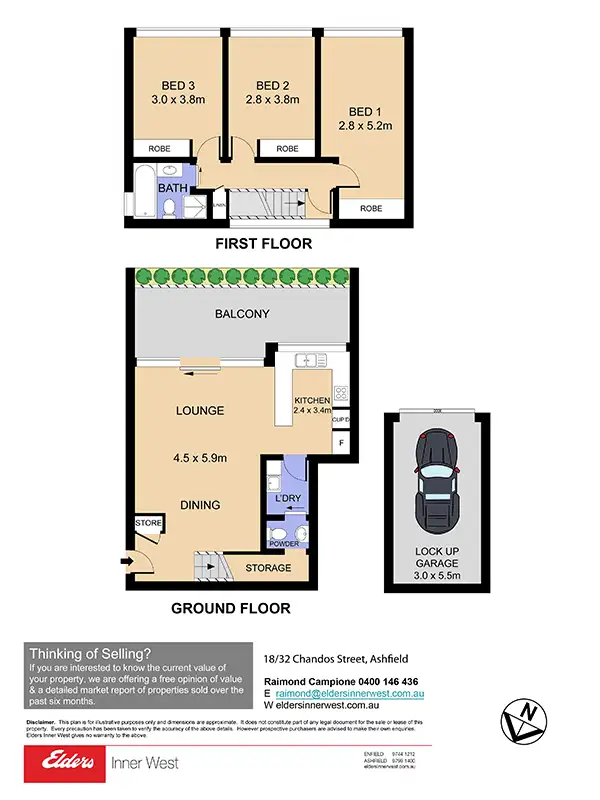Floorplan of Homely townhouse listing, 18/32 Chandos Street, Ashfield NSW 2131