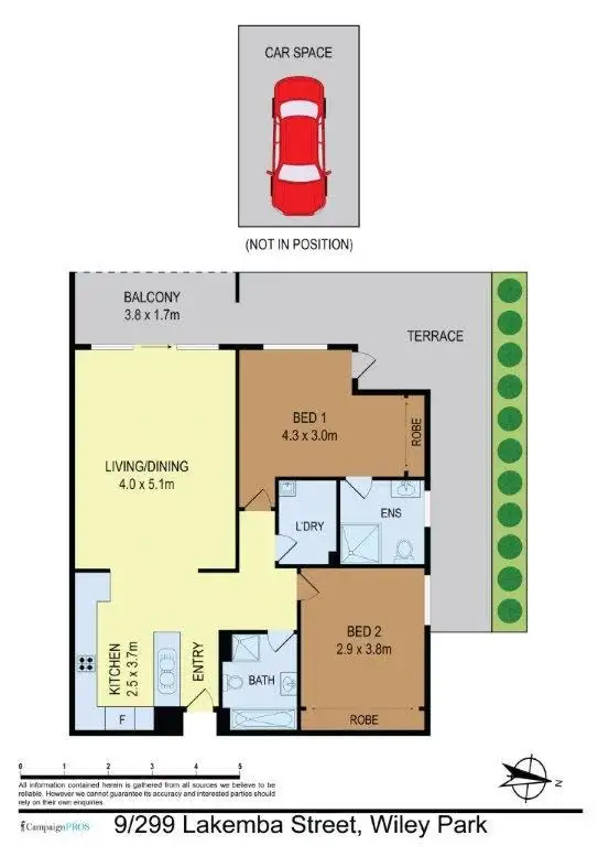 Floorplan of Homely unit listing, 9/299 Lakemba Street, Wiley Park NSW 2195