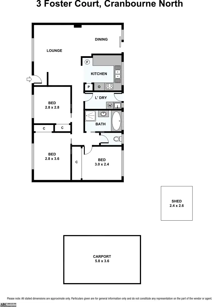 Floorplan of Homely house listing, 3 Fosters Court, Cranbourne North VIC 3977