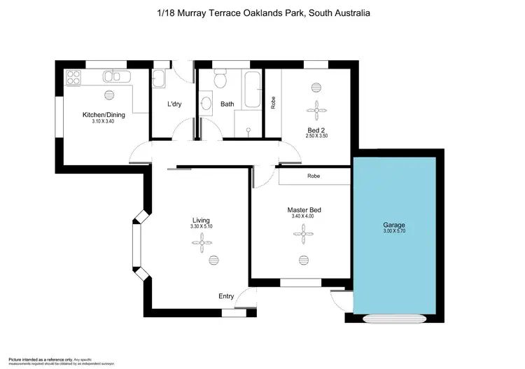 Floorplan of Homely unit listing, 1/18 Murray Terrace, Oaklands Park SA 5046