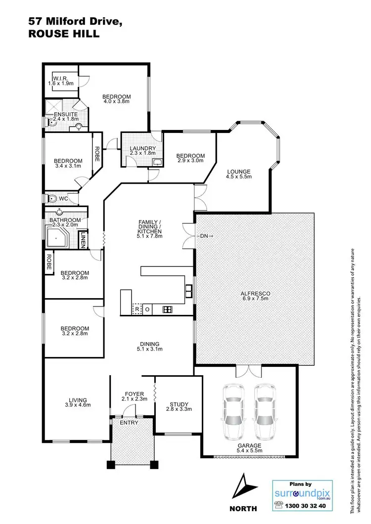 Floorplan of Homely house listing, 57 Milford Drive, Rouse Hill NSW 2155