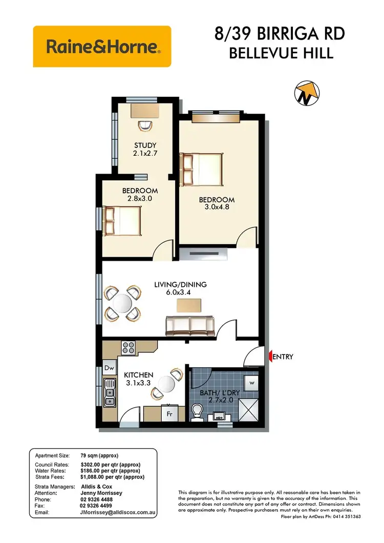 Floorplan of Homely apartment listing, 8/39 Birriga Road, Bellevue Hill NSW 2023