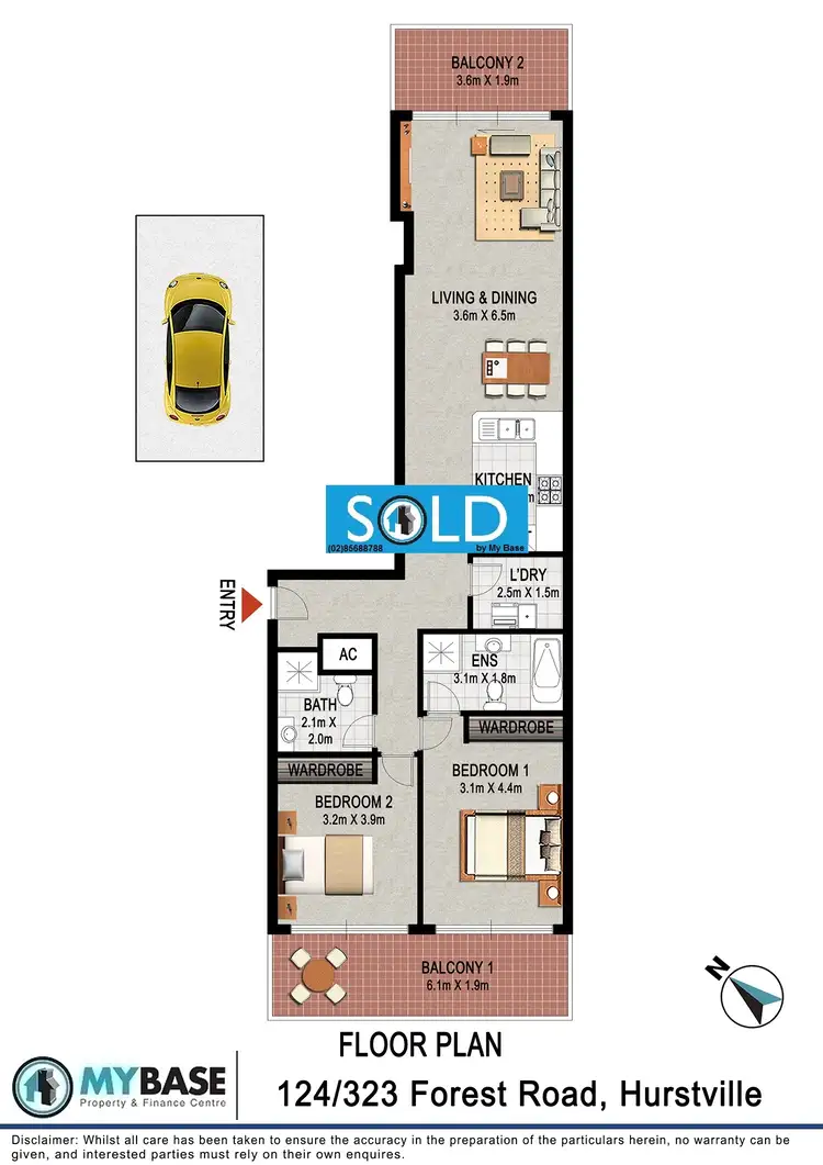 Floorplan of Homely apartment listing, 124/323 Forest Road, Hurstville NSW 2220