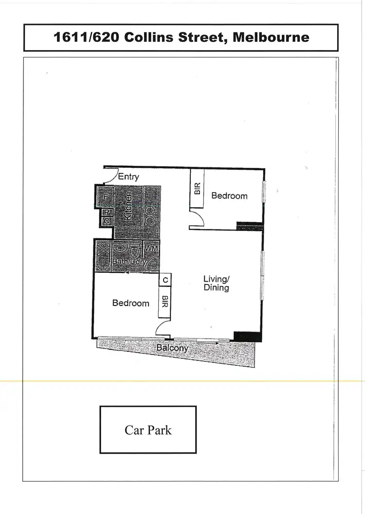 Floorplan of Homely apartment listing, 1611/620 Collins Street, Melbourne VIC 3000