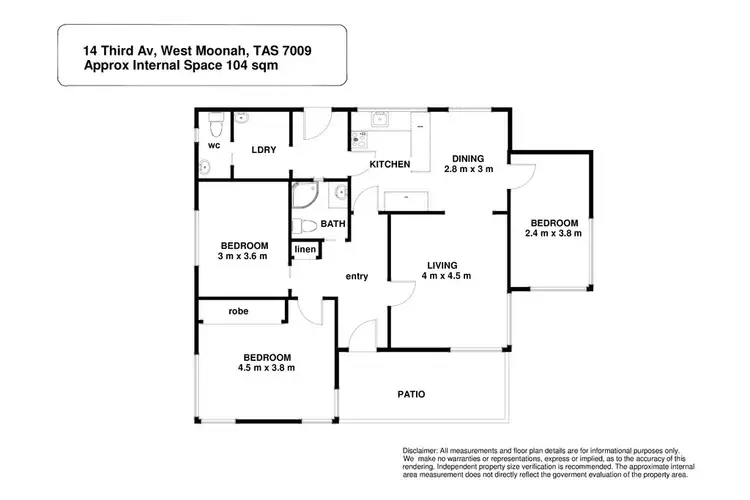 Floorplan of Homely house listing, 14 Third Avenue, West Moonah TAS 7009