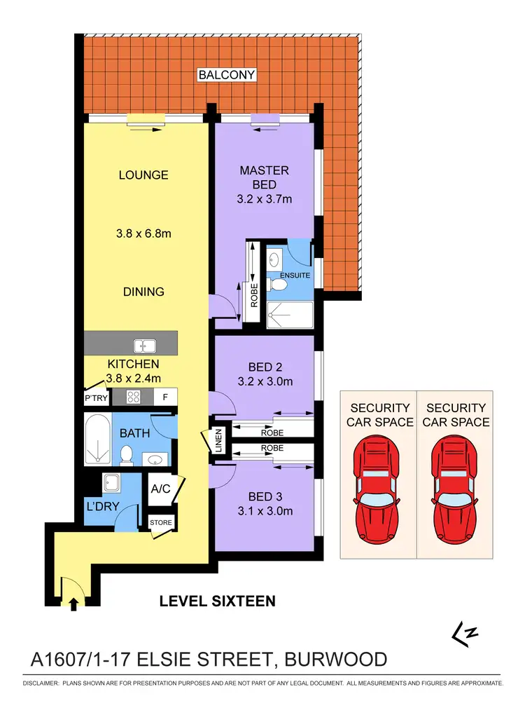 Floorplan of Homely apartment listing, A1607/1-17 Elsie Street, Burwood NSW 2134