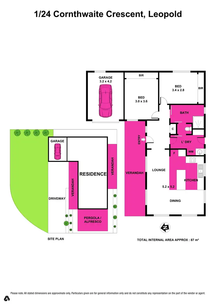 Floorplan of Homely unit listing, 1/24 Cornthwaite Crescent, Leopold VIC 3224