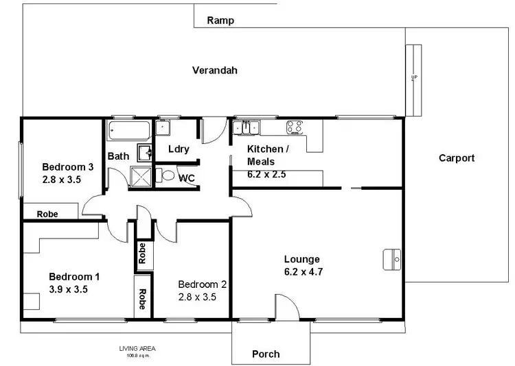 Floorplan of Homely house listing, 92 Pyap Street, Renmark SA 5341