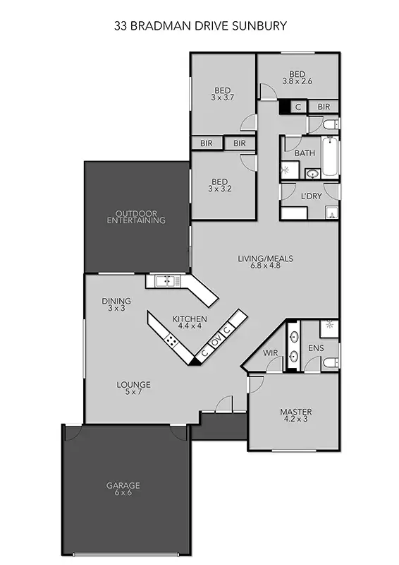 Floorplan of Homely house listing, 33 Bradman Drive, Sunbury VIC 3429