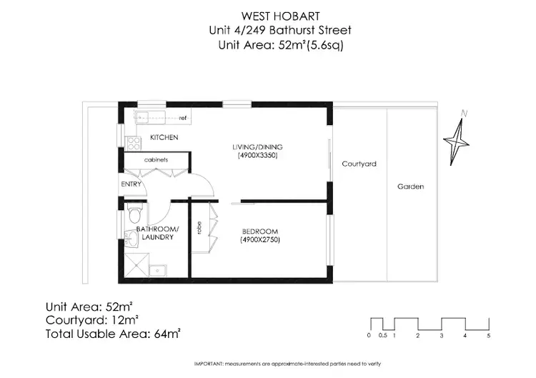 Floorplan of Homely unit listing, 4/249 Bathurst Street, West Hobart TAS 7000
