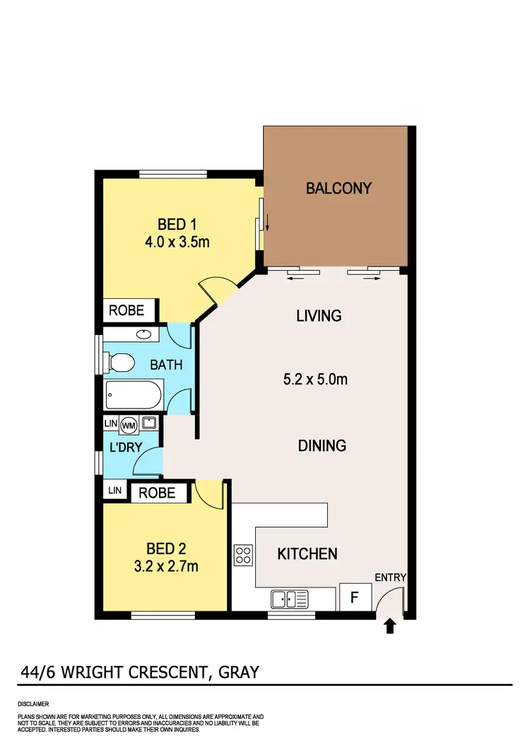 Floorplan of Homely unit listing, 44/6 Wright Crescent, Gray NT 830