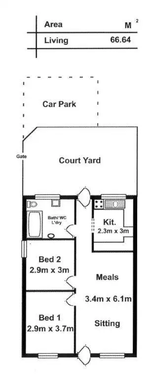 Floorplan of Homely unit listing, 1/12 Chapel Street, Campbelltown SA 5074