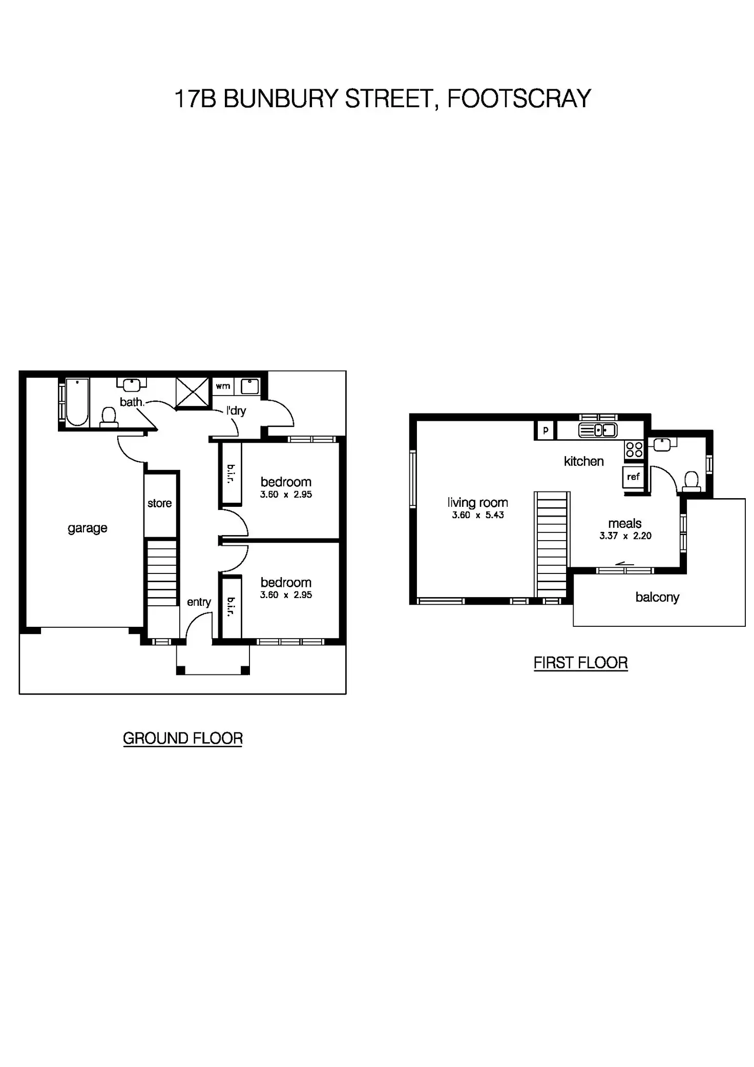 Floorplan of Homely townhouse listing, 17b Bunbury Street, Footscray VIC 3011
