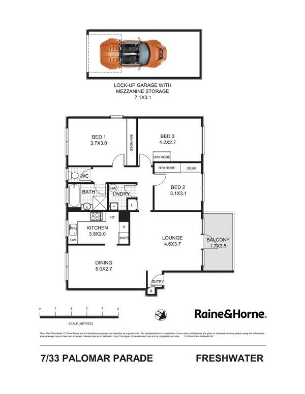 Floorplan of Homely apartment listing, 7/33 Palomar Parade, Freshwater NSW 2096