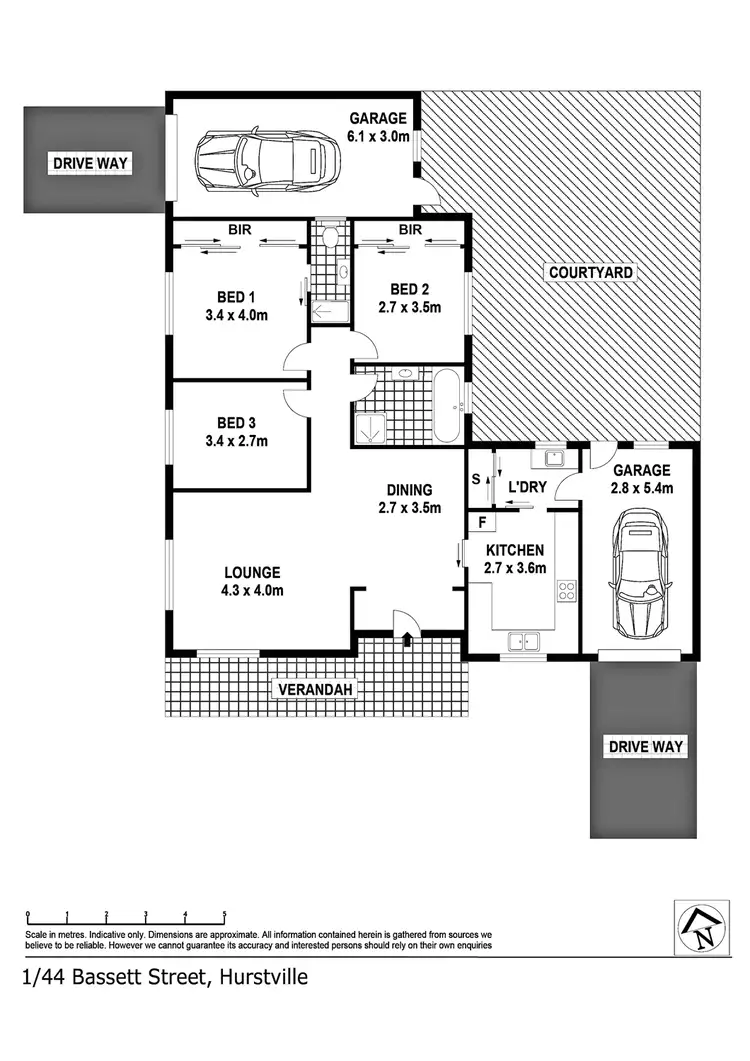 Floorplan of Homely villa listing, 1/44 Bassett Street, Hurstville NSW 2220