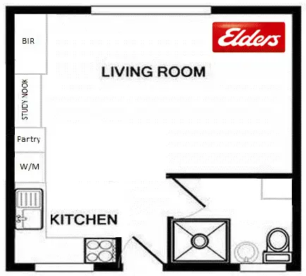 Floorplan of Homely studio listing, 13/2 Donald Road, Queanbeyan NSW 2620