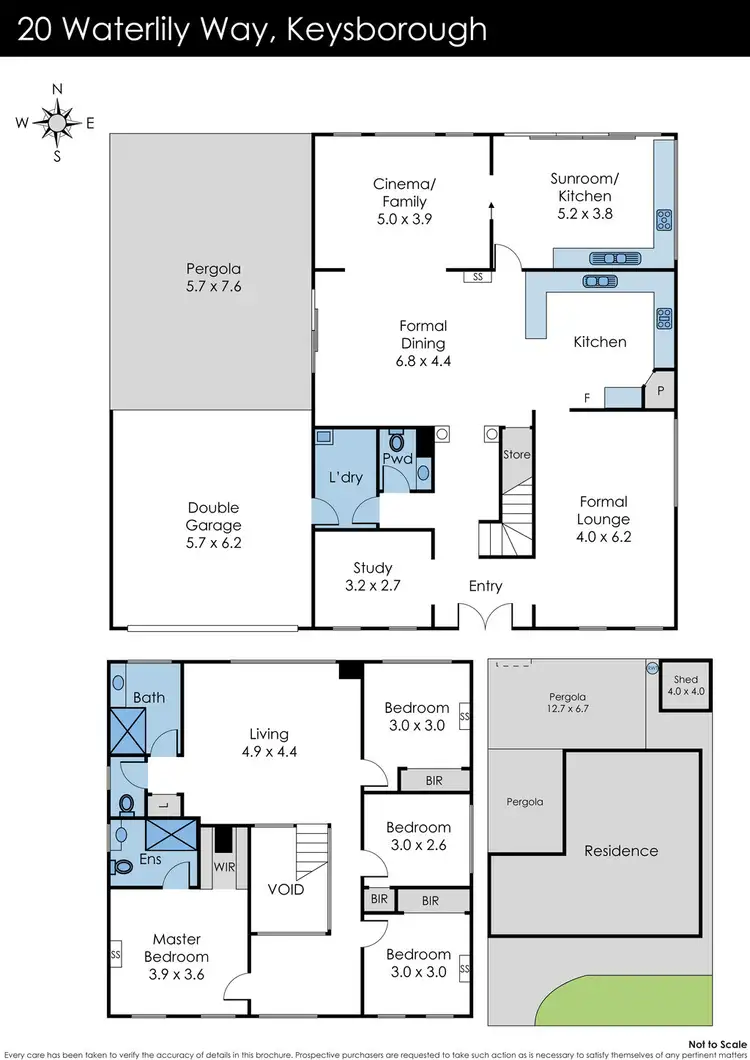 Floorplan of Homely house listing, 20 Waterlily Way, Keysborough VIC 3173