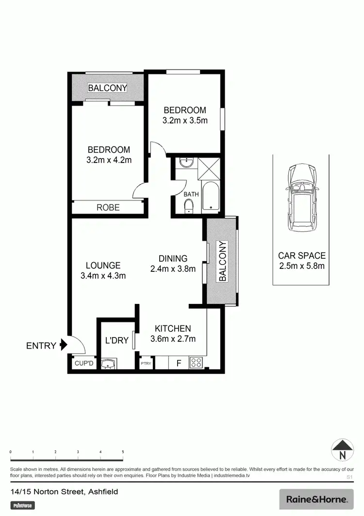 Floorplan of Homely apartment listing, 14/15 Norton Street, Ashfield NSW 2131