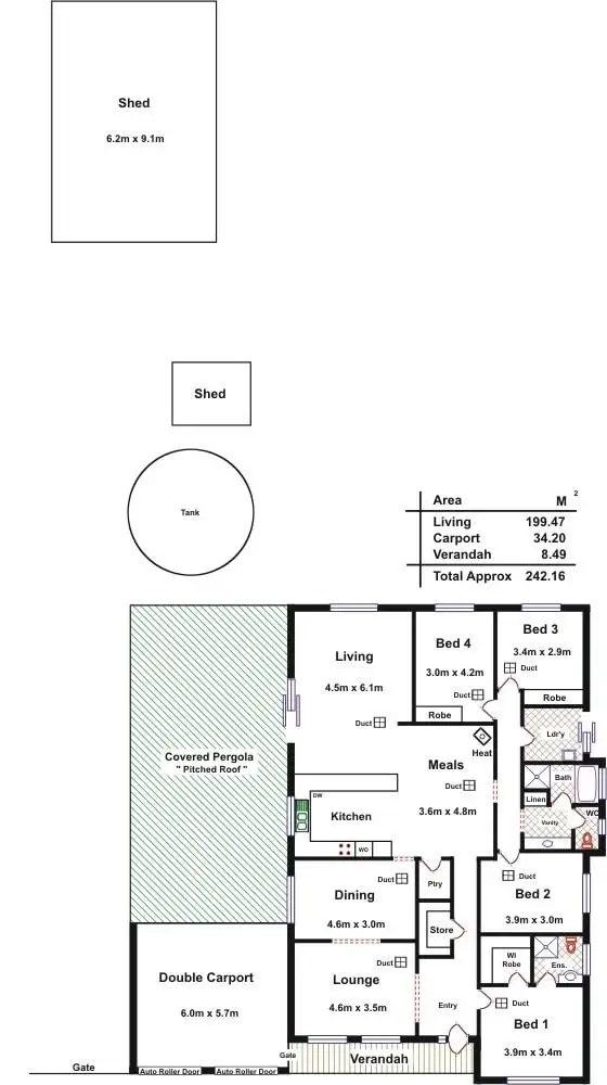 Floorplan of Homely house listing, 1 Samuel Stephens Court, Lyndoch SA 5351