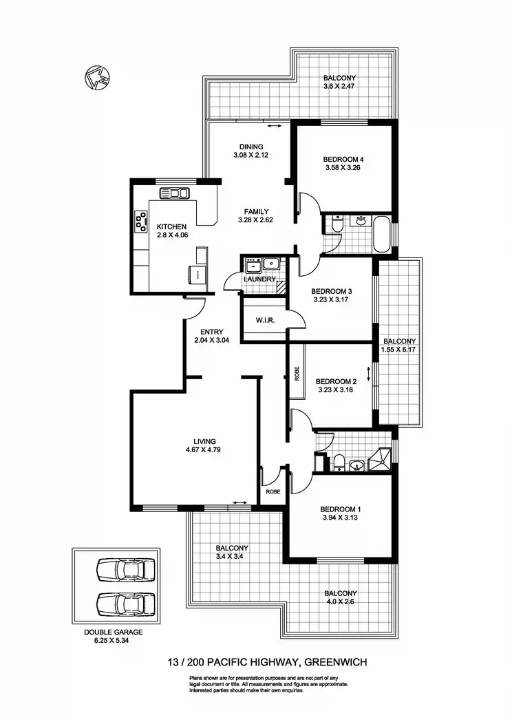 Floorplan of Homely apartment listing, 13/200 Pacific Highway, Greenwich NSW 2065