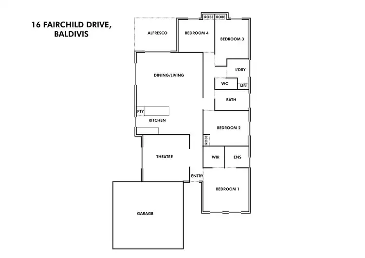 Floorplan of Homely house listing, 16 Fairchild Drive, Baldivis WA 6171