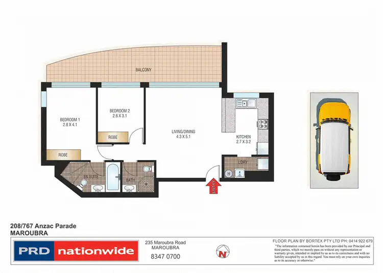 Floorplan of Homely unit listing, 208/767 Anzac Parade, Maroubra NSW 2035
