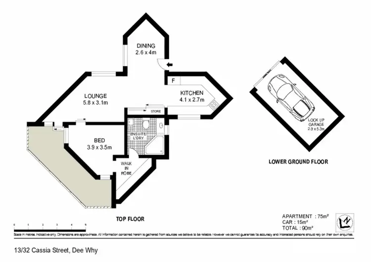Floorplan of Homely unit listing, 13/32 Cassia Street, Dee Why NSW 2099