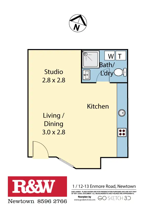 Floorplan of Homely studio listing, 1/12-14 Enmore Road, Newtown NSW 2042