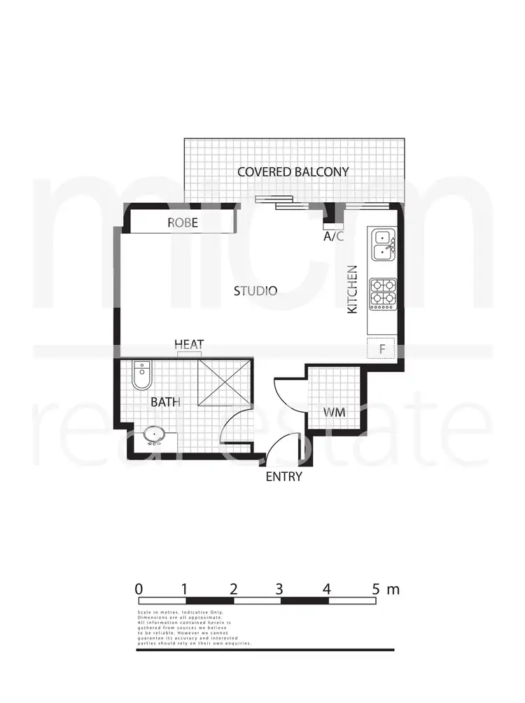 Floorplan of Homely studio listing, 205/455 Elizabeth Street, Melbourne VIC 3000