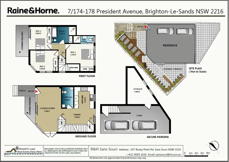 Floorplan of Homely townhouse listing, 7/174-178 President Avenue, Brighton-le-sands NSW 2216