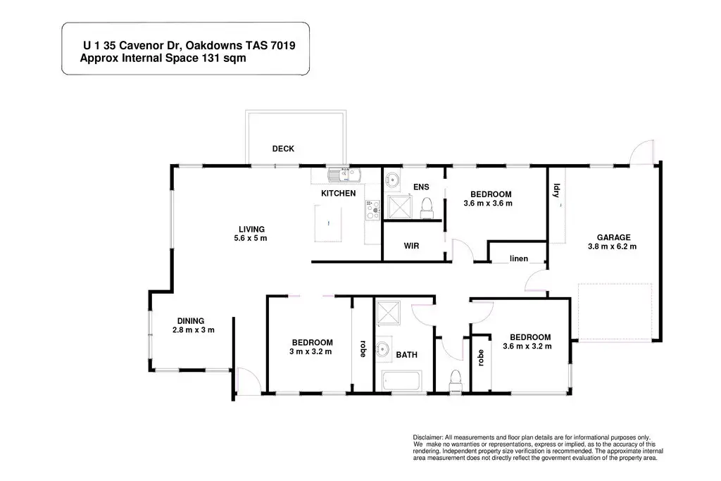 Floorplan of Homely house listing, 1/35 Cavenor Drive, Oakdowns TAS 7019