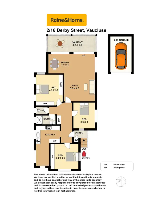 Floorplan of Homely apartment listing, 2/16 Derby Street, Vaucluse NSW 2030