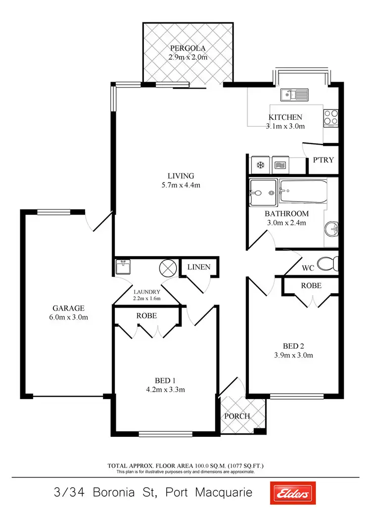 Floorplan of Homely villa listing, 3/34 Boronia Street, Port Macquarie NSW 2444