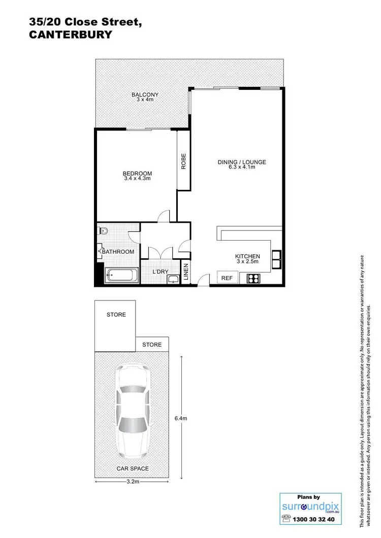 Floorplan of Homely unit listing, 35/20 Close Street, Canterbury NSW 2193