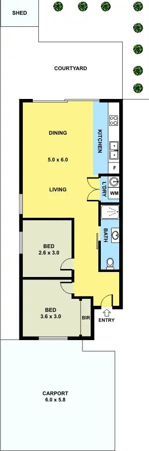 Floorplan of Homely villa listing, 3/15 Cromwell Street, Glenroy VIC 3046