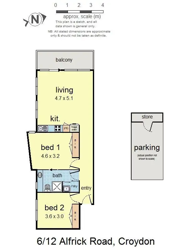 Floorplan of Homely apartment listing, 6/12 Alfrick Road, Croydon VIC 3136