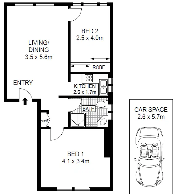 Floorplan of Homely apartment listing, 7/3-5 New Canterbury Road, Petersham NSW 2049