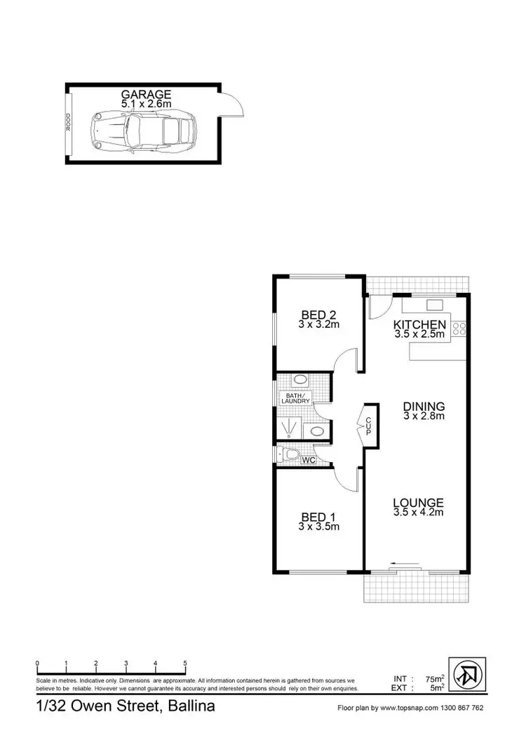 Floorplan of Homely unit listing, 1/32 Owen Street, Ballina NSW 2478